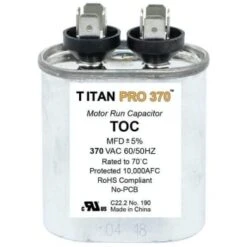Packard Titan Pro Run Capacitor 4 Mfd 370 Volt Oval, Box Of 10