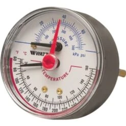 Watts 1/2" Lead Free Pressure Temp Gauge 0 To 50 Psi